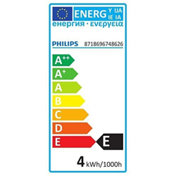 LED (monocolore) Classe energetica: E (A++ - E) 929001394101 E27 Potenza: 3.1 W Blu 4 kWh/1000h - Philips Lighting características