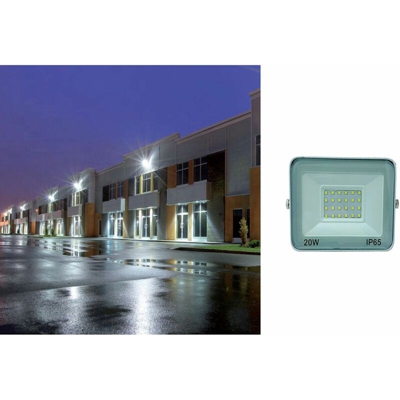 Faro led smd faretto slim esterno 20w luce fredda ultra slim bianco BN