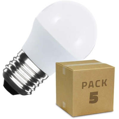 Pack 5 Lampadine LED E27 G45 5W Bianco Naturale 4000K - 4500K