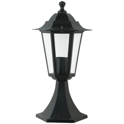 I-watts Outdoor Lighting - Lanterna da esterno con base, colore nero, attacco lampada E27 per potenza massima 60W características