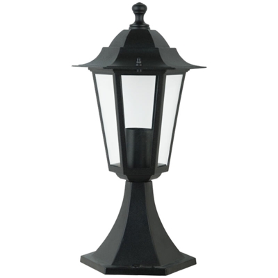 I-watts Outdoor Lighting - Lanterna da esterno con base, colore nero, attacco lampada E27 per potenza massima 60W