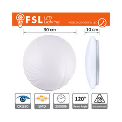 FSL - plafoniera decorativa conchiglia 120° 18 watt 220-240 volt A+ CE IP20 bianco naturale no lif flc05118w40kf precio