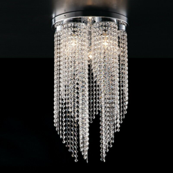 Plafoniera in ferro cromato 5 luci con strass ottagonali in cristallo en oferta