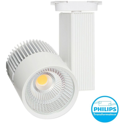 Tracklight bianco 30W per binario universale a 4 fili equi. 280W 3000Lm | Température de Couleur: Bianco neutro 4000K