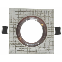 Incasso Portafaretto Led A Molla Quadrato Vetro Inserti Argento M90104 precio