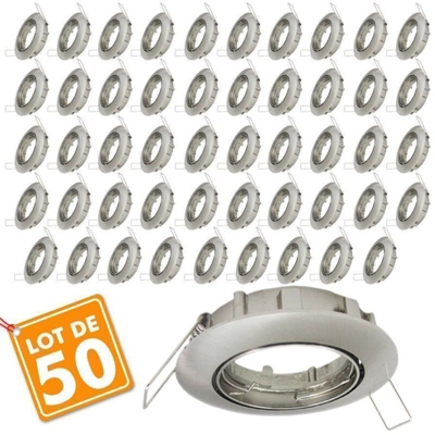 Set di 50 supporti ad incasso regolabili in acciaio spazzolato D82