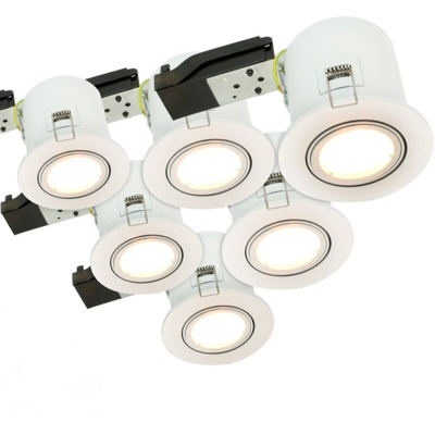 Set di 6 faretti orientabili bianchi BBC RT2012 con faretto LED GU10