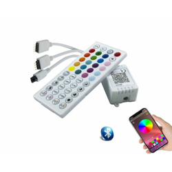 Centralina musicale per strisce LED RGB bluetooth a 2 connettori 12V 24V 5V APP precio