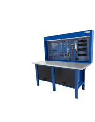 Tecnolam - Banco da lavoro Werkmeister 2000/2 cassettoni con anta basculante pannello posteriore modulo pratico piana in ferro zincato precio
