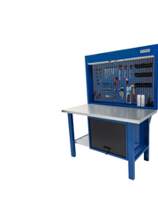 Tecnolam - Banco da lavoro Werkmeister 1500- cassettone con anta basculante-Pannello postriore linea Pratico - piana in Legno precio