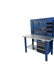 Tecnolam - Banco da lavoro Werkmeister 1500 4 Cassetti (420*615*565) - pannellatura posteriore linea profi - Piana in Ferro precio