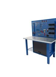 Tecnolam - Banco da lavoro Werkmeister 1500- cassettone con anta basculante-Pannello postriore linea profi - piana in ferro zincato en oferta