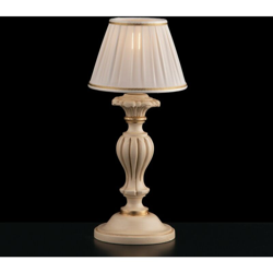 Lume comodino in legno e pasta di legno avorio e foglia oro en oferta