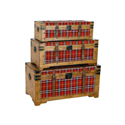 Baule Dekodonia Legno di pioppo Poliestere Quadri (3 pcs) precio