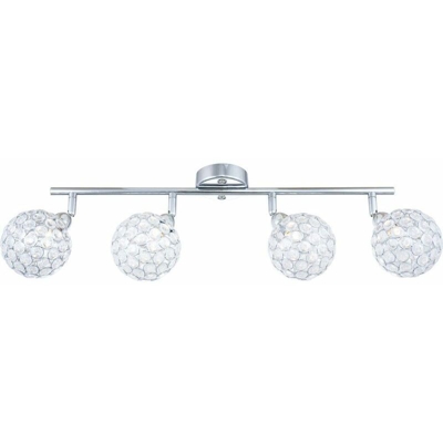 Plafoniera spot lampada sala da pranzo luce cristallo binario luce cromo orientabile Globo 56634-4