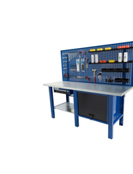 Tecnolam - Banco da lavoro Werkmeister 2000/ cassettone con anta basculante 1 cassetto pannello posteriore linea profi piana in ferro precio