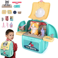 Zaino Playset Negozio Animali 13pz Gioco Cagnolino o Gattino Giocattolo Bambini características