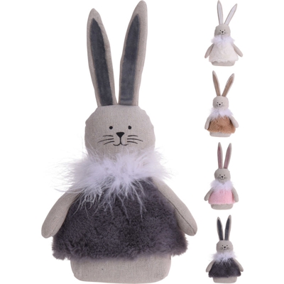 Peragashop - CONIGLIETTO IN TESSUTO 28CM COLORI ASSORTITI DECORAZIONI PASQUA ACCESSORI