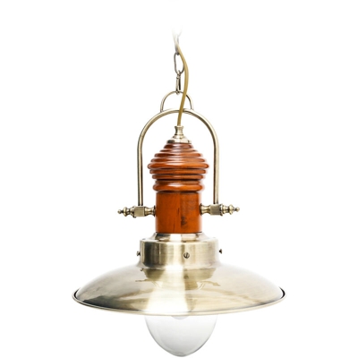 Lampadario da Soffitto, Stile Industriale, Steampunk, Ferro/Legno, Ottone, 35 x 35 x 106 cm