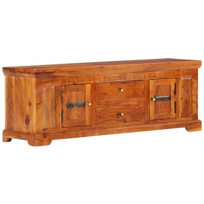 Mobile Porta Tv 119x30x40 Cm In Legno Massello Di Acacia