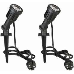 Faretti LED da Giardino Dominica 2 pz Nero LUX9522D.01 - Nero - Luxform en oferta