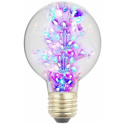 B&s - Lampadina led 3W multicolor attacco E27 sfera globo G125 stella luminosa BTL-012