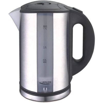 Bakaji - Bollitore Elettrico 1,7Lt 2000W Acqua Calda in Acciaio Cordless Senza Filo Adler