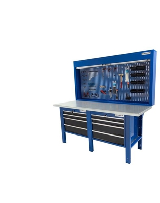 Tecnolam - Banco da lavoro Werkmeister 2000 2 moduli da 4 Cassetti (720*615*565)pannello posteriore modulo pratico piana in Legno di faggio