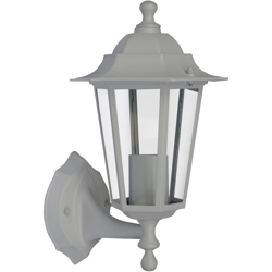 I-watts Outdoor Lighting - Applique a lanterna da esterno, montaggio a parete sul lato inferiore, colore bianco, attacco lampada E27 per potenza en oferta