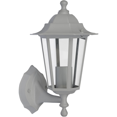 I-watts Outdoor Lighting - Applique a lanterna da esterno, montaggio a parete sul lato inferiore, colore bianco, attacco lampada E27 per potenza
