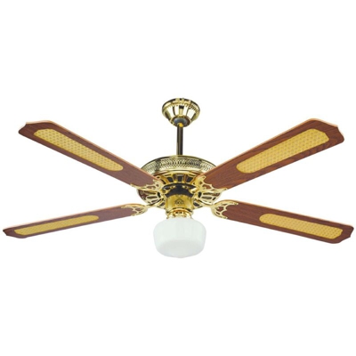 Ventilatore A Soffito 4 Pale In Legno 3 Velocita' Con Luce Plafoniera DCG