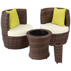 Salottino In Rattan Nizza - Nero / marrone en oferta