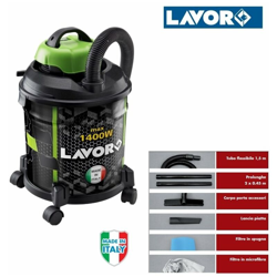 Aspiratore/Aspirapolvere/Aspiratutto solidi e liquidi 1400W 20lt. Lavor - Joker 1400S en oferta