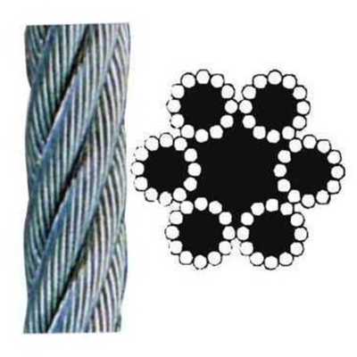 Fune In Acciaio Zincato 72 Fili Commerciale Mt. 100 Dia.Mm. 3