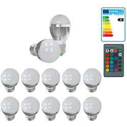 10 x Lampadina LED E27 3W RGB 16 Colori 249 Lumen Lampadine LED Sfera con Telecomando IR 24 Tasti Lampadine LED Sfera RGB Lampadina a Sfera RGB características