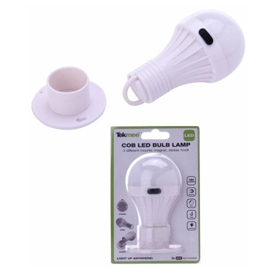 Marino Cristal - Lampada/Lampadina led a batteria con base adesiva/magnetica/a gancio 180 lum Tekmee - LedBulb