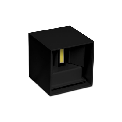 Wisdom - Applique led cubo 6w nero luce calda 3000K