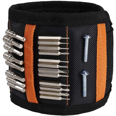 Braccialetto magnetico regolabile con 15 magneti Braccialetto magnetico fai-da-te per tenere viti Forbici Forbici Punte da trapano - Langray