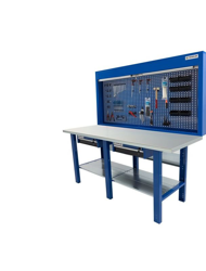 Tecnolam - Banco da lavoro Werkmeister 2000 2 Cassetti pannello posteriore serie Pratico piana di ferro zincato en oferta