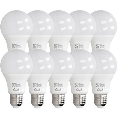 ECD Germany 10 x Lampadina LED E27 12W - Angolo del Fascio 270 ? - 800 lumen - Bianco Neutro 4000K 220-240 V Lampadina Lampadine Illuminazione