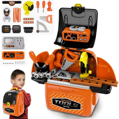 Zaino Valigetta Banco Attrezzi Giocattolo Bambini 28 Accessori Gioco Fai da Te