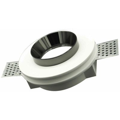 Driwei - Portafaretto in gesso incasso rotondo scomparsa supporto lampada 5014 cromo nero