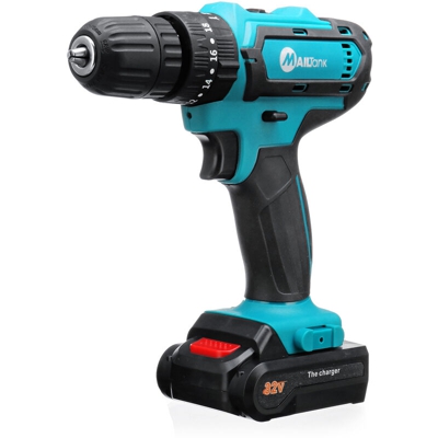 Augienb - Trapano avvitatore a batteria ricaricabile 3 IN 1 2 Cacciavite elettrico a batteria a 2 velocità 32V 6000mah
