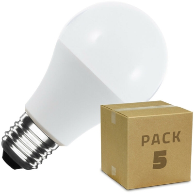 Pack 5 Lampadine LED E27 A60 7W Bianco Naturale 4000K - 4500K