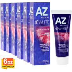 Bakaji - 6 x Dentifricio AZ 3D White Ultra White 3in1 Promo Pack 6 Confezioni 75ml precio