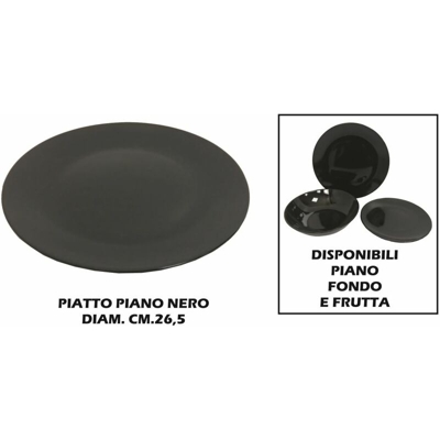 Bighouse It - PIATTO CERAMICA PIANO CM.26 NERO