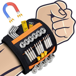 Braccialetto magnetico regolabile con 15 magneti, braccialetto magnetico regalo da uomo fai-da-te, per tenere viti, chiodi, punte da trapano, precio