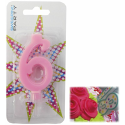 Bighouse It - CANDELINA CM.9 NUMERO 6 COLORE ROSA características