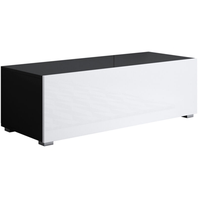 Mobile TV modello Luke H1 (100x32cm) colore nero e bianco con piedini standard - Nero/Bianco