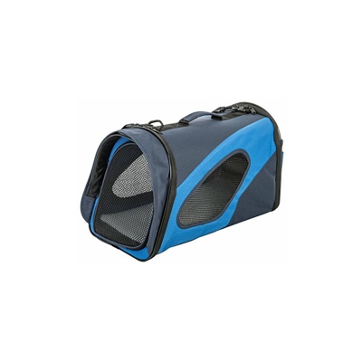 Gabbia pieghevole e trasportabile per cani e gatti - Crate Pet - DCC008, Nylon, blu scuro, taglia M, 48 x 24 x 29 cm - Iris Ohyama